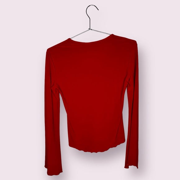 Y2K TKS basics red long sleeve top - Picture 4 of 4